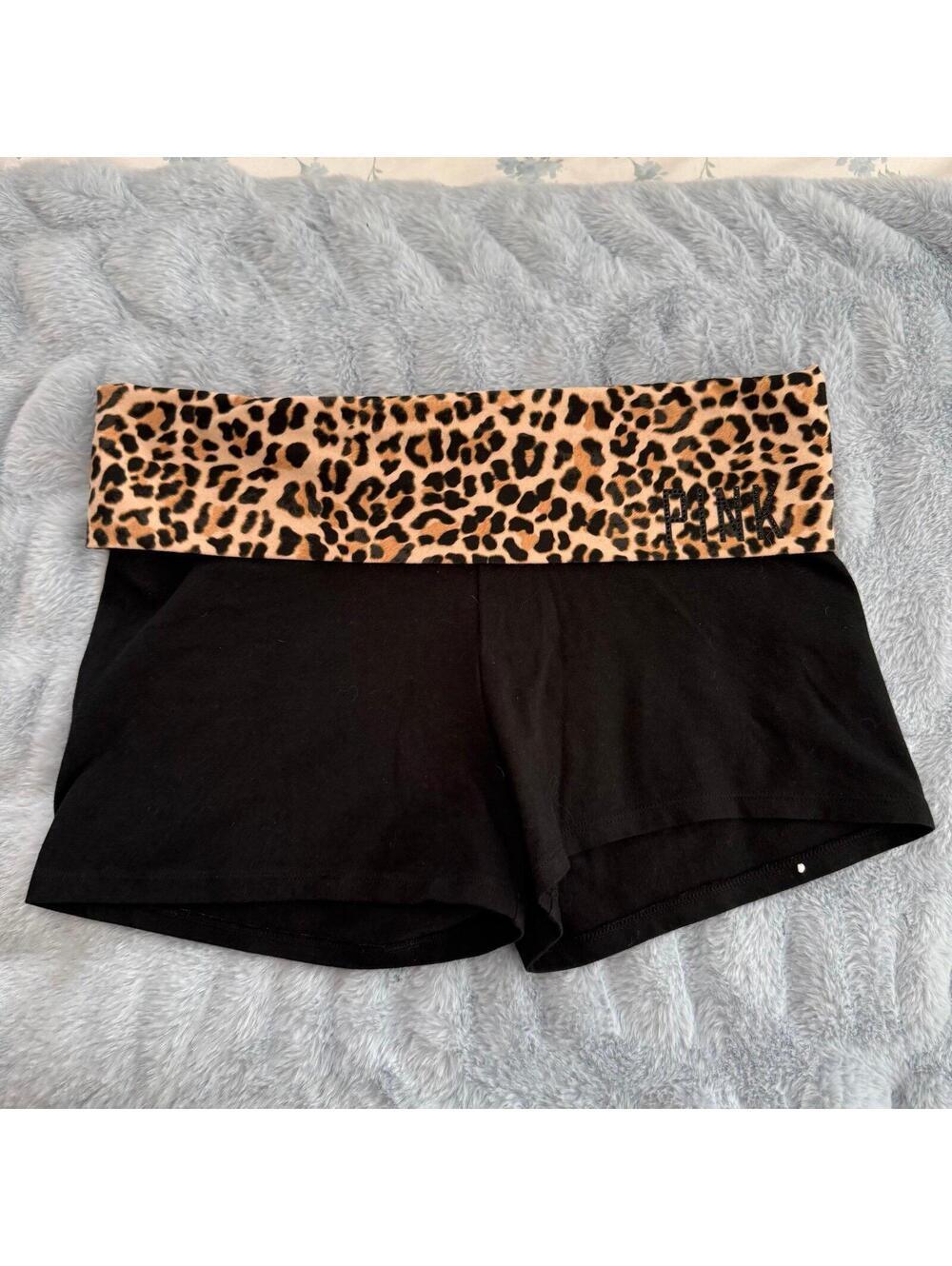 Y2K PINK Victoria’s Secret Cheetah Foldover Shorts